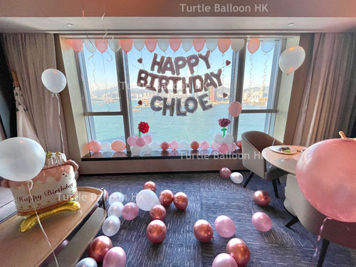 玫瑰主題生日佈置 - Turtle Balloon HK